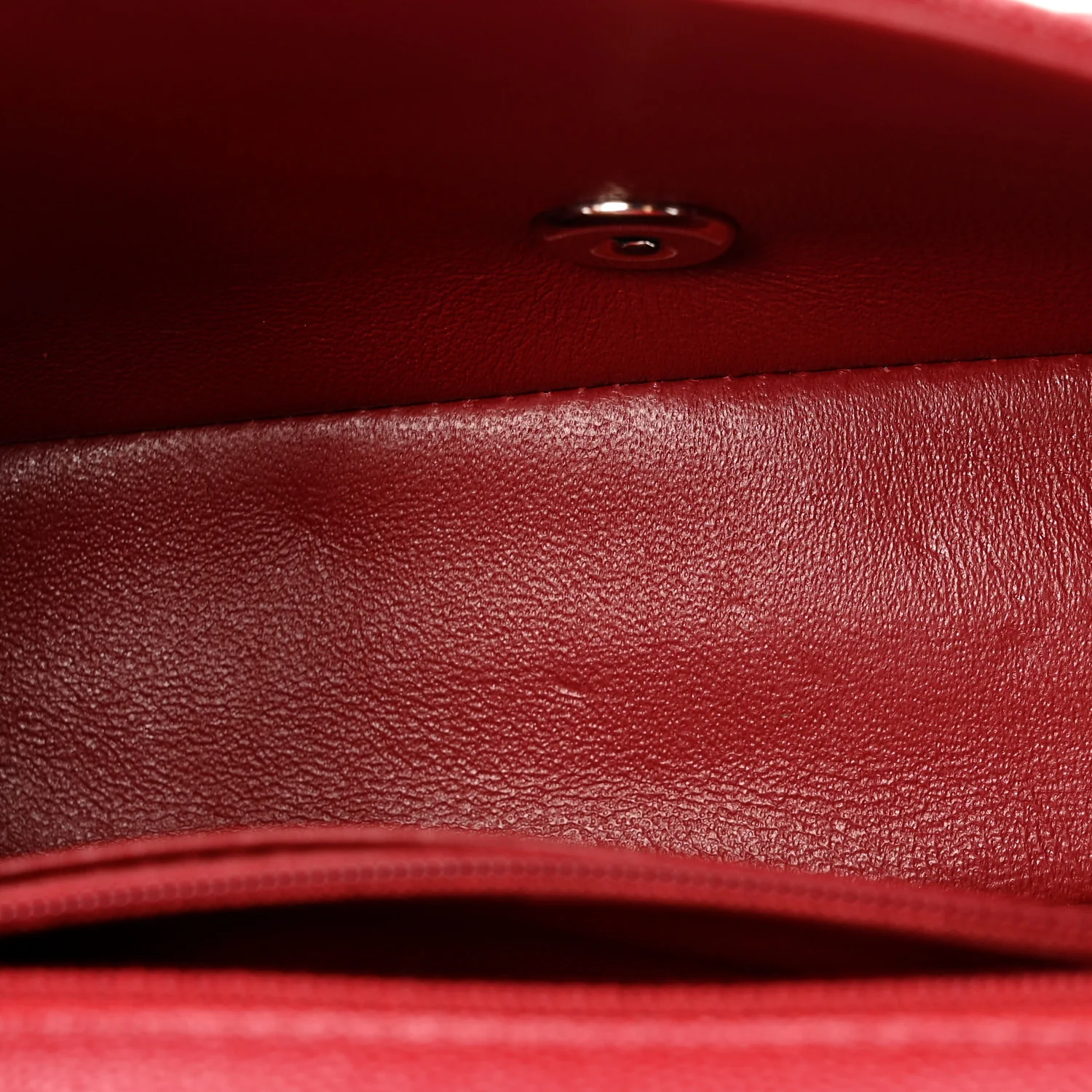 Caviar Quilted Mini Rectangular Flap Dark Red