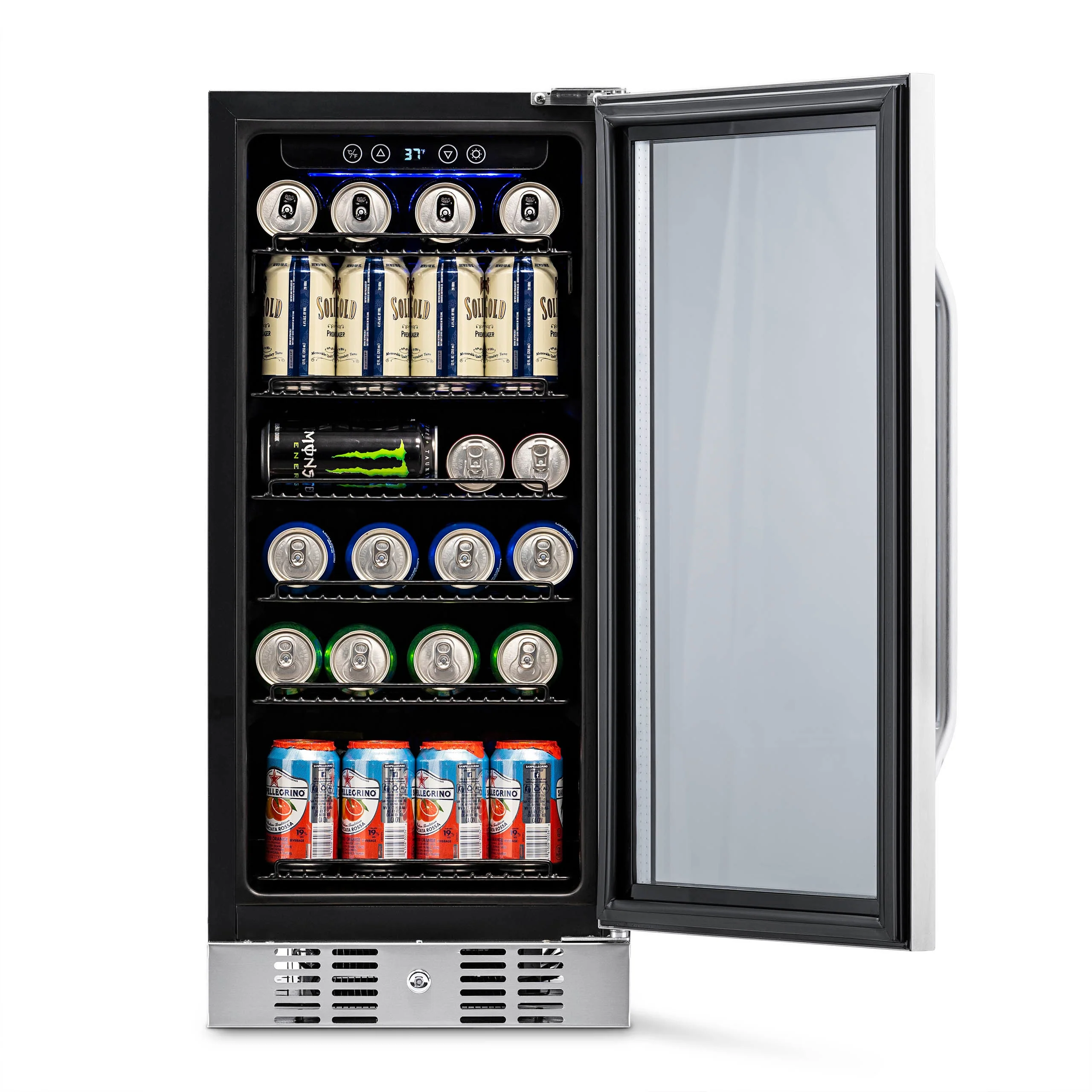 Newair 96-Can Built-In Stainless Steel Beverage Fridge - 15