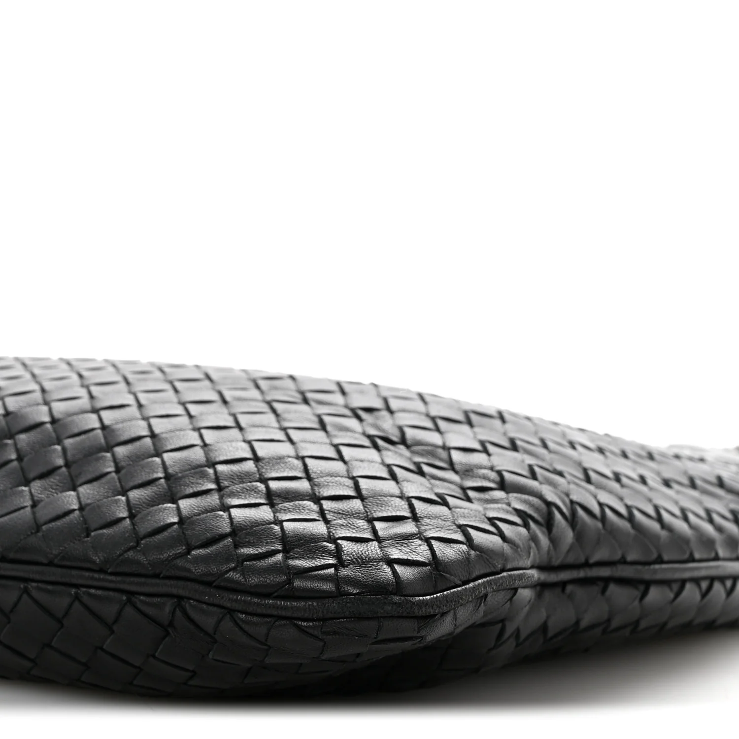 Nappa Intrecciato Flat Shoulder Bag Black