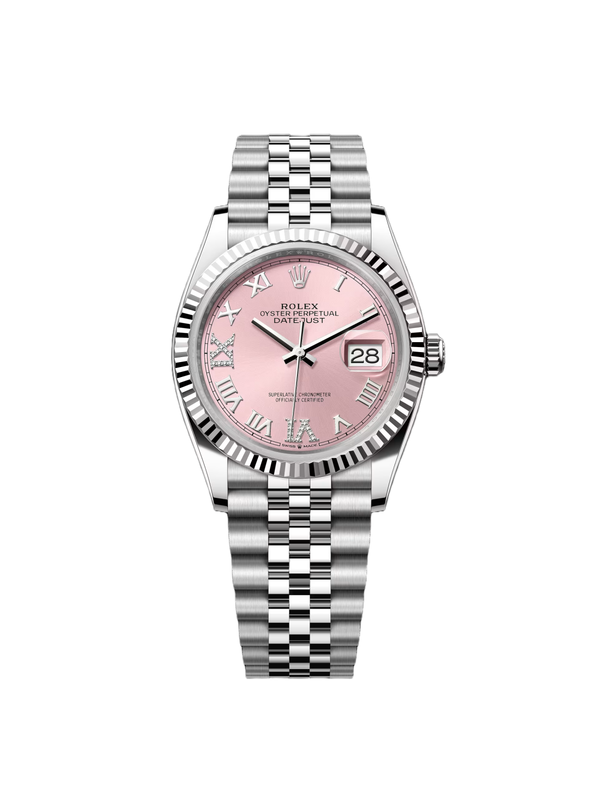 【Super Clone】RLX  Datejust 36mm 126234 Pink Roman Dial Oyster Stainless Steel