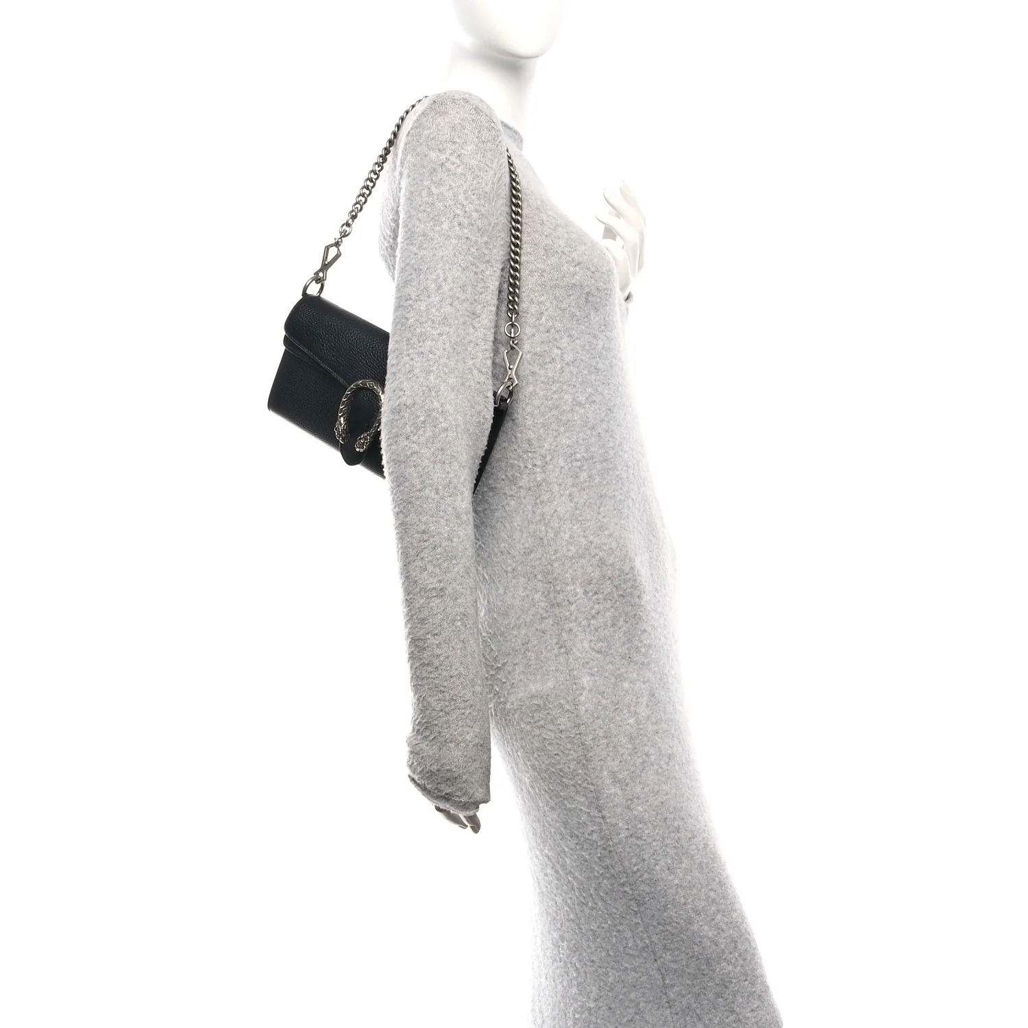 Dollar Calfskin Web Small Dionysus Crossbody Bag Black