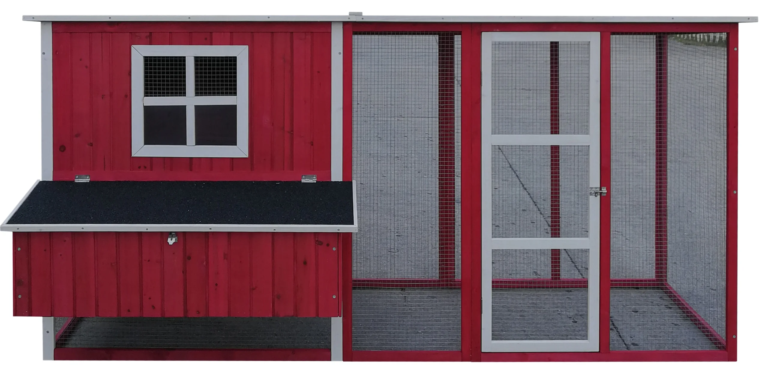 Wooden Portable Backyard Chicken Coop and Run with Chicken Coops, Red Fits 4-6 Chickens - Image 8