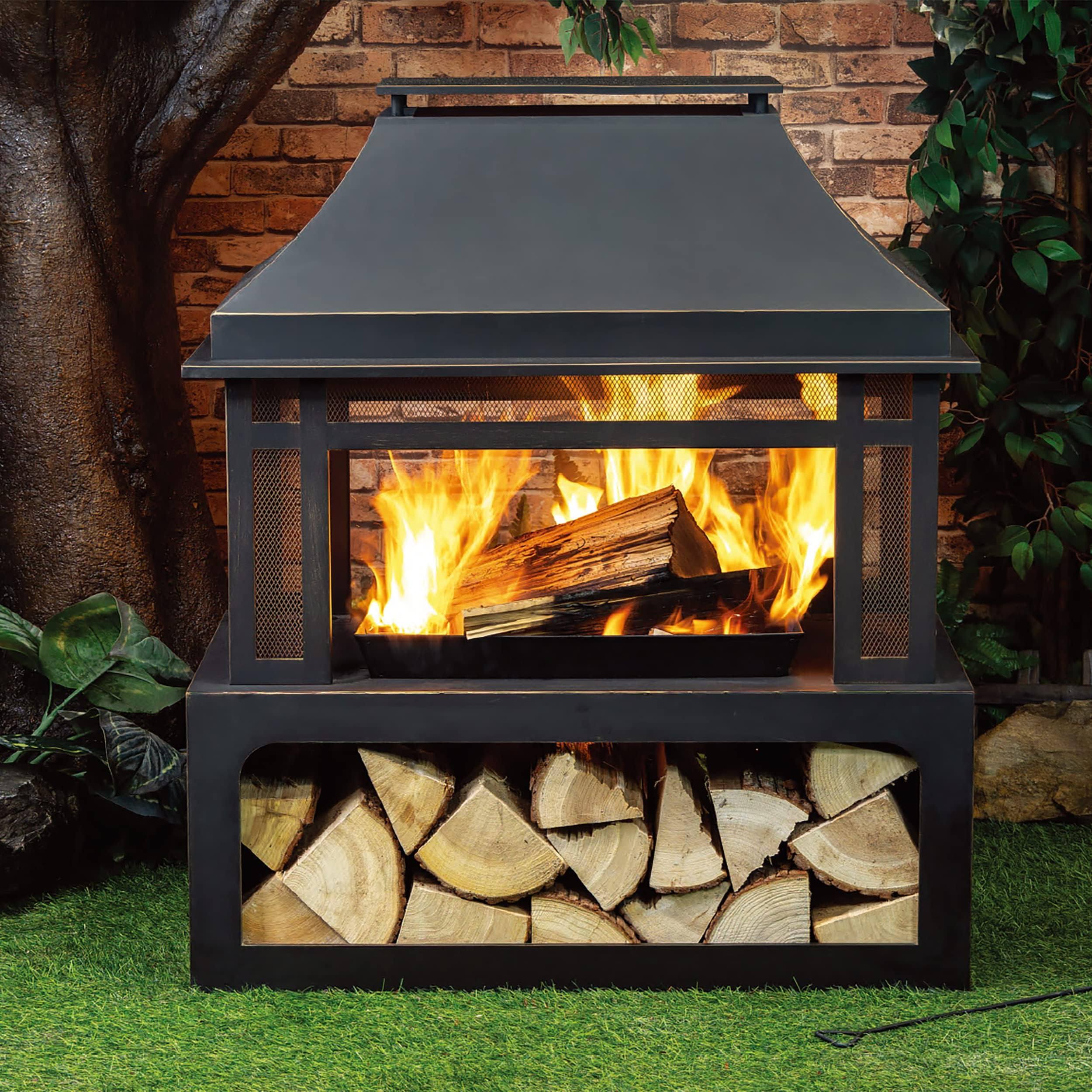 Deko Living COB10501 Wood Burner Fireplace - Metal - 40 inch
