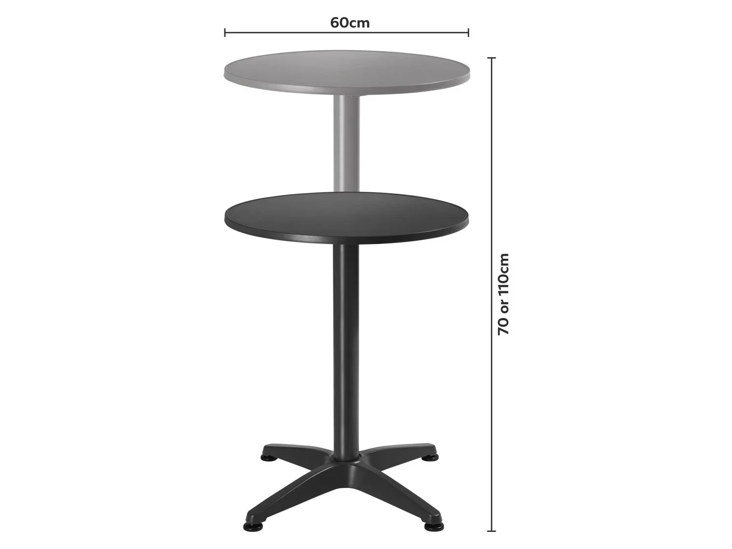 LIVARNO Table de bistrot et table mange debout 2 en 1