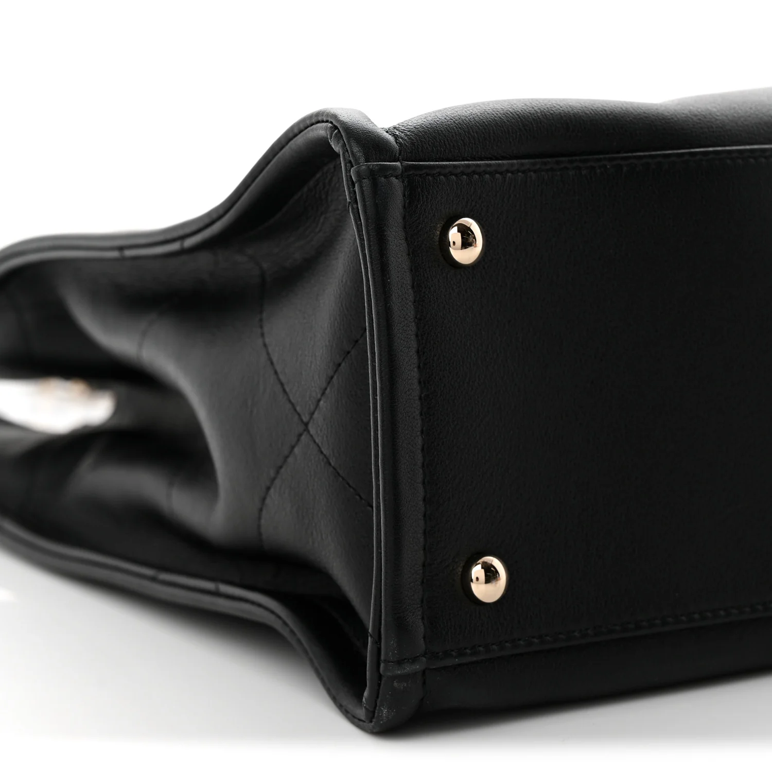Calfskin CC Zipped Shopping Tote Black