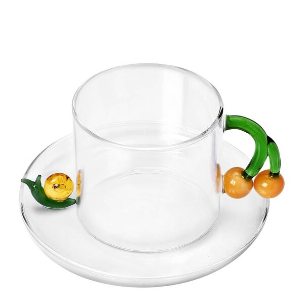 Fruits & Flowers tekopp med skål 30 cl snegl