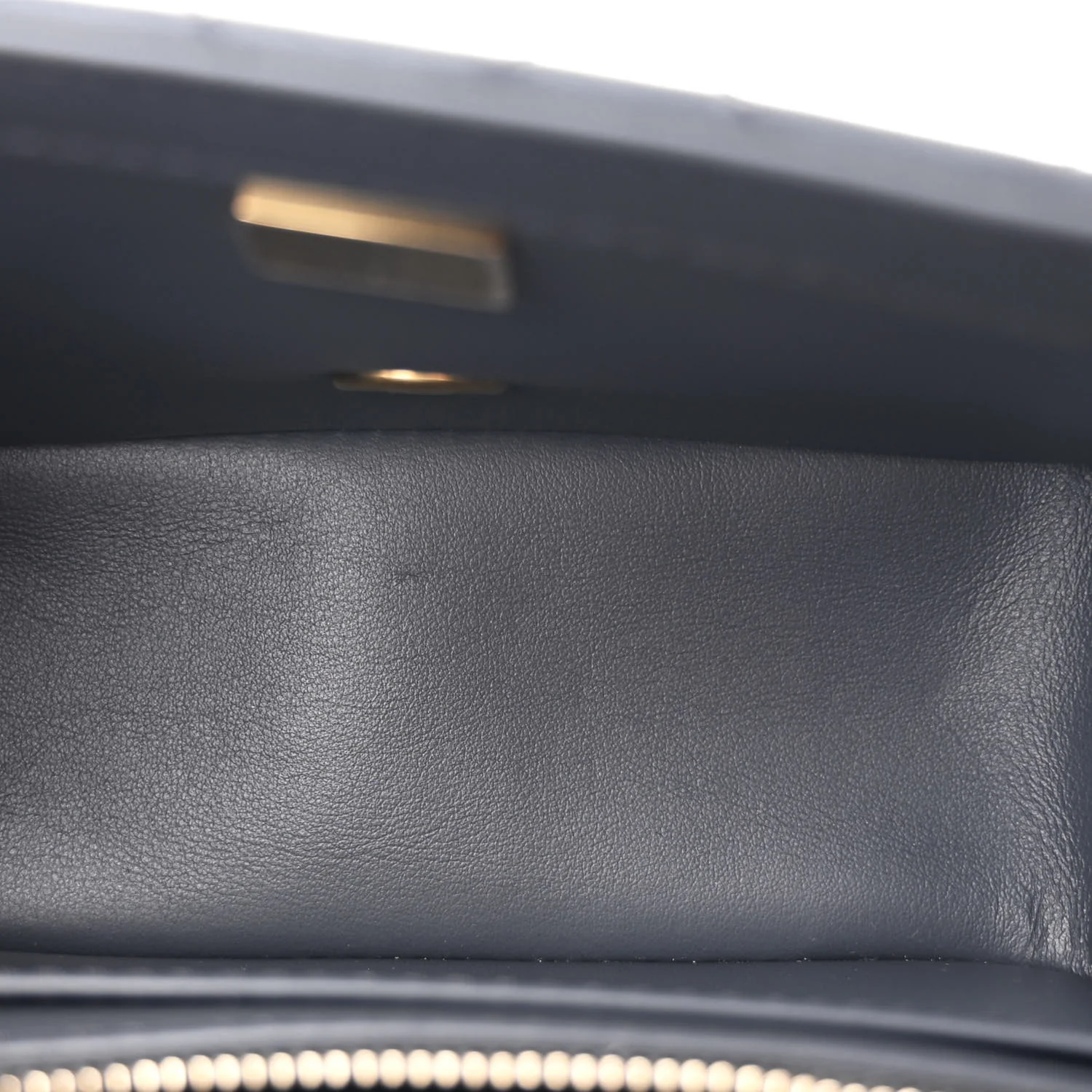 Lambskin Quilted Mini Pearl Crush Flap Dark Grey