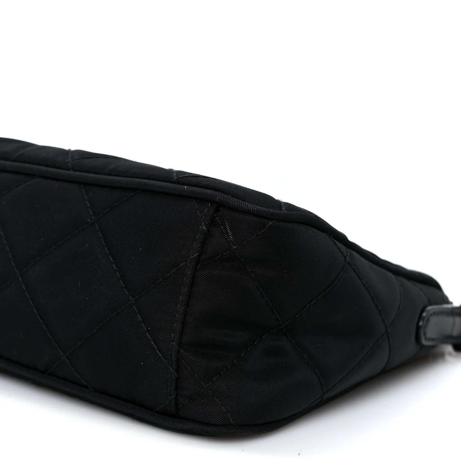 Nylon Tessuto Impuntu Quilted Crossbody Bag Black