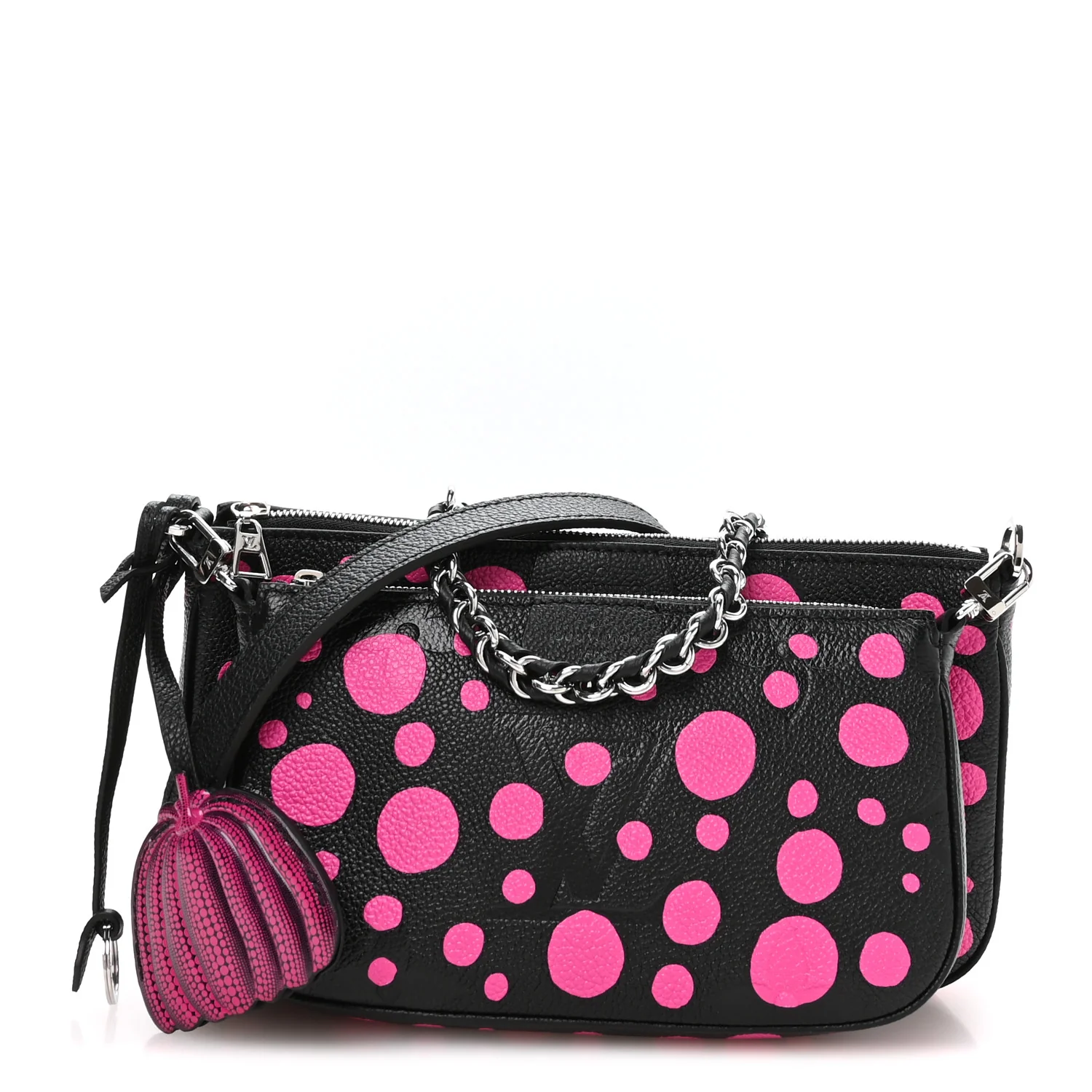 LV X YK Empreinte Multi Pochette Accessories Black Fuchsia