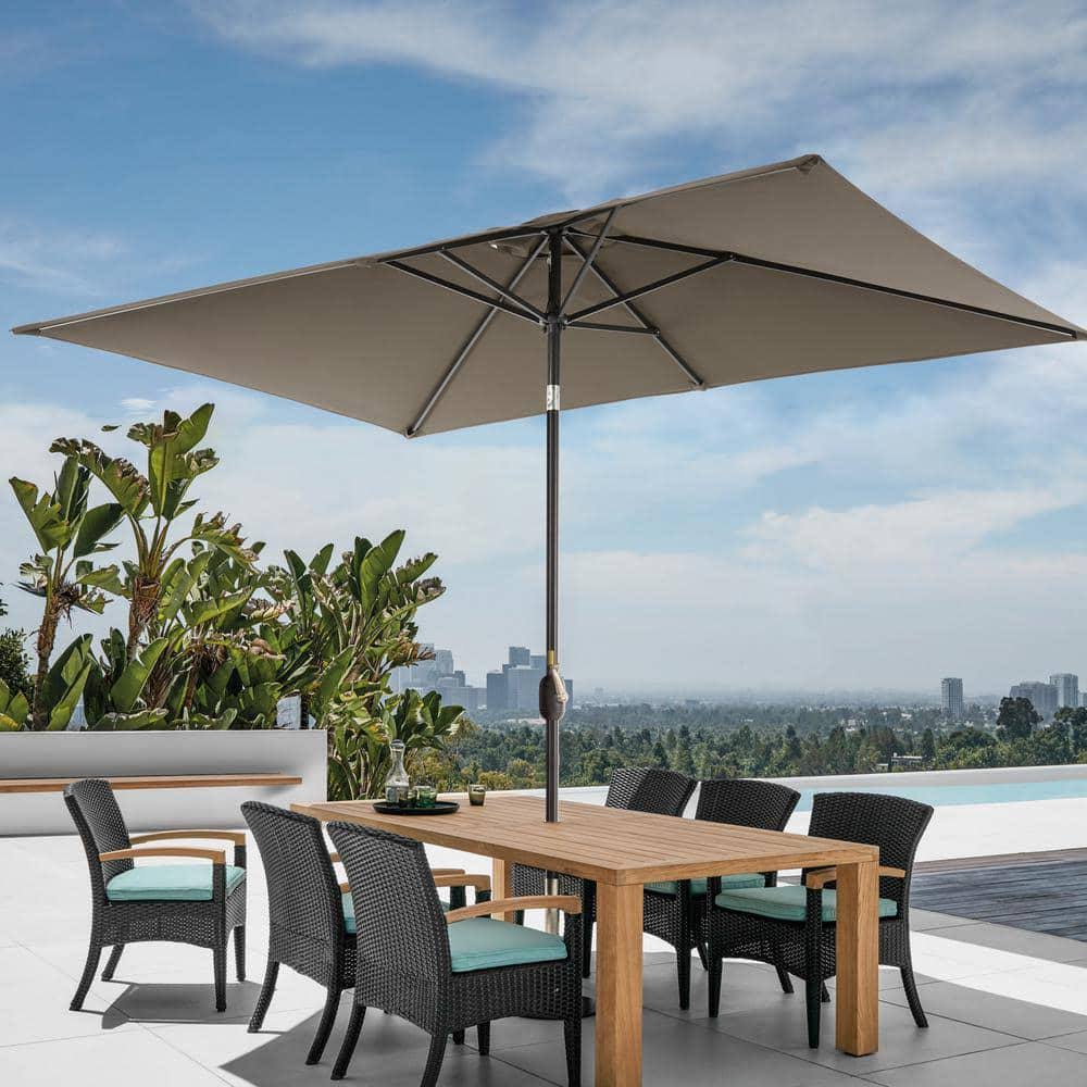 Enhance Your Outdoor Oasis with Taupe 6x9 ft. Rectangular Patio Umbrella - Stylish, Durable, and Sun-Protective