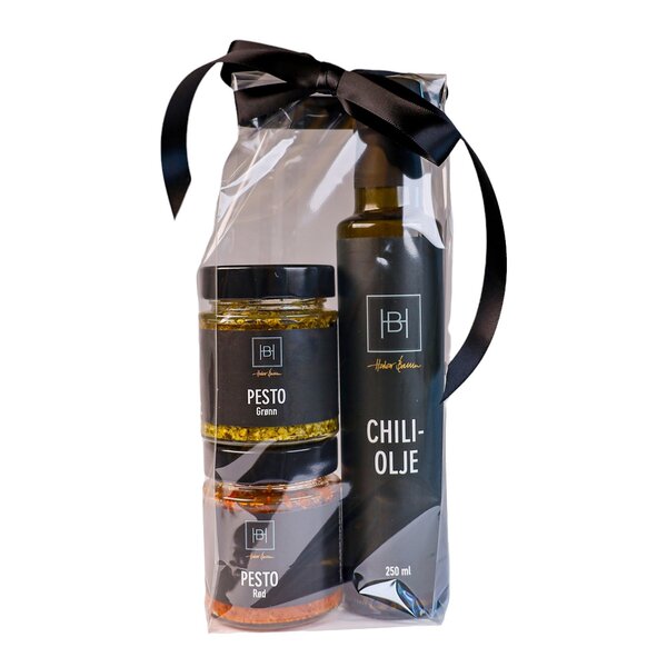 Halvor Bakke pizza gavesett chiliolje og to pesto 720 g