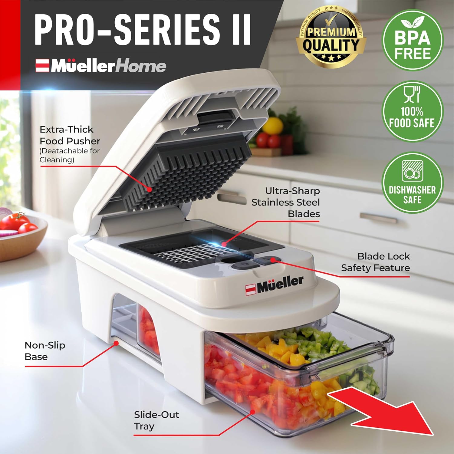Mueller Pro-Series All-in-One, 12 Blade Mandoline Slicer for Kitchen