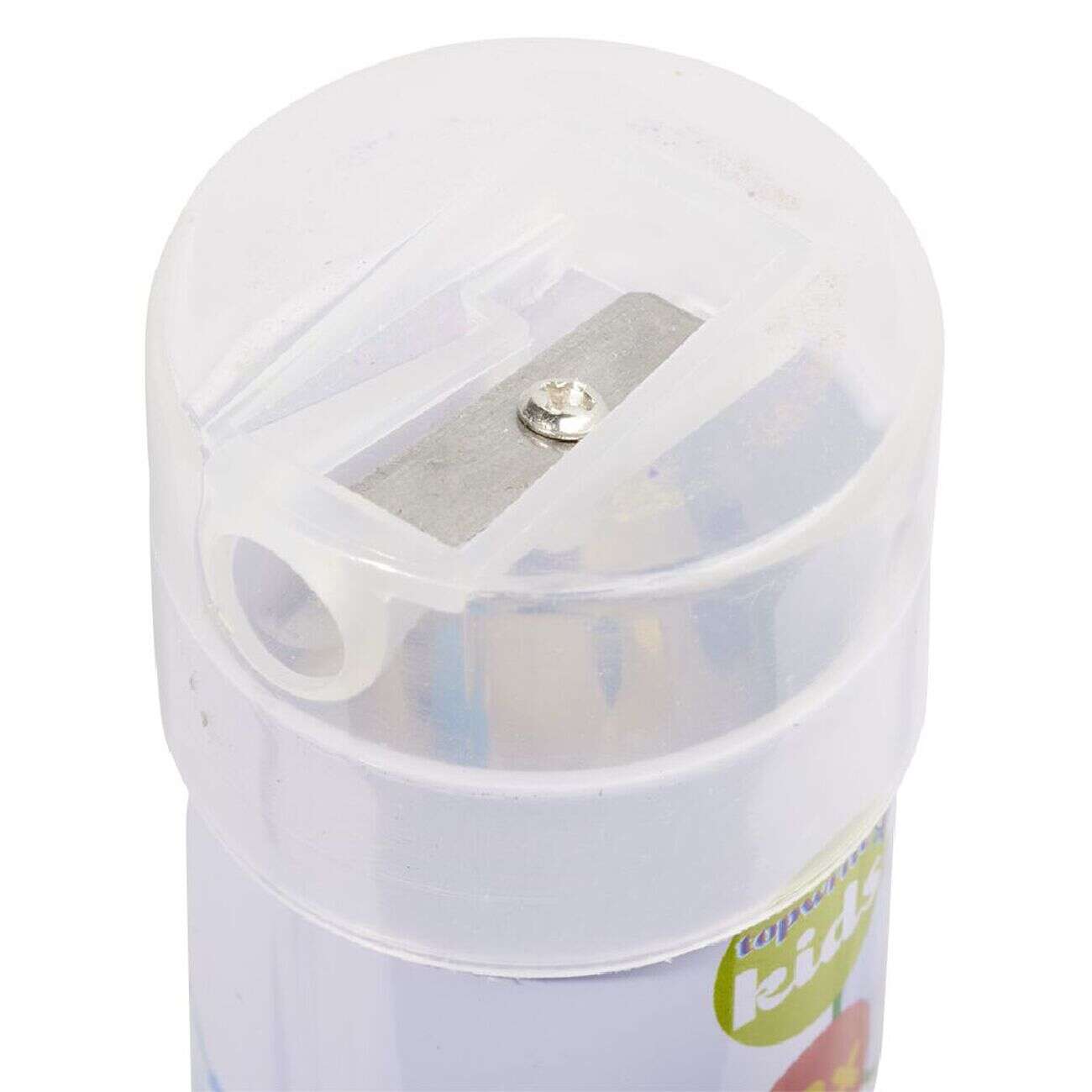 Boîte avec 12 crayons de couleur et taille crayon intégré