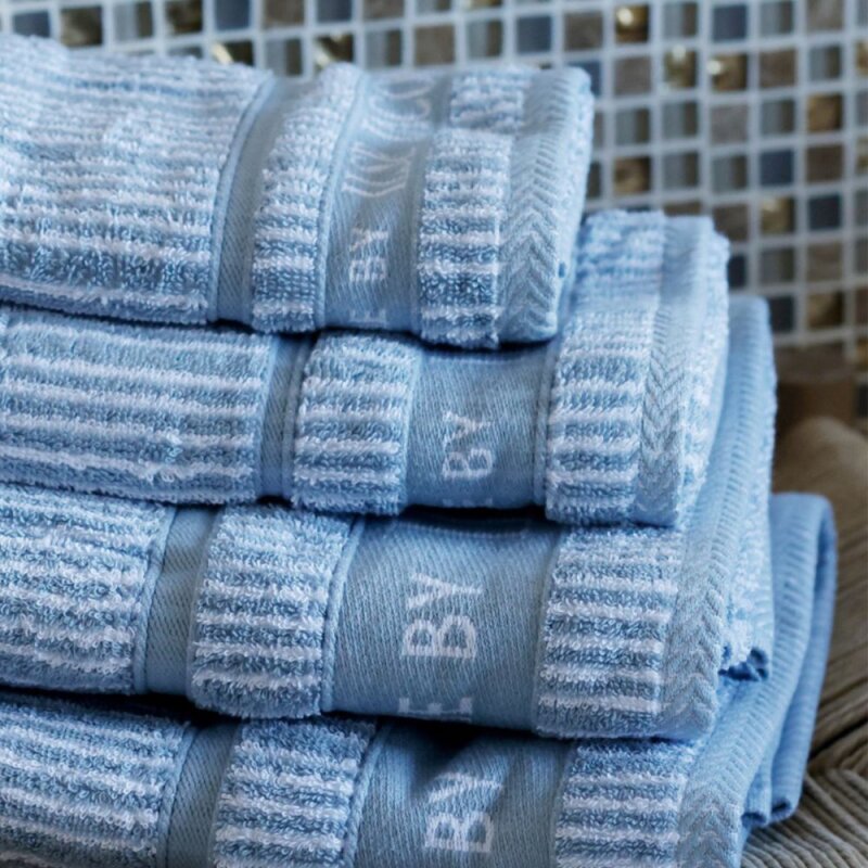 Bath Collection håndkle 70x140 cm powder blue stripes