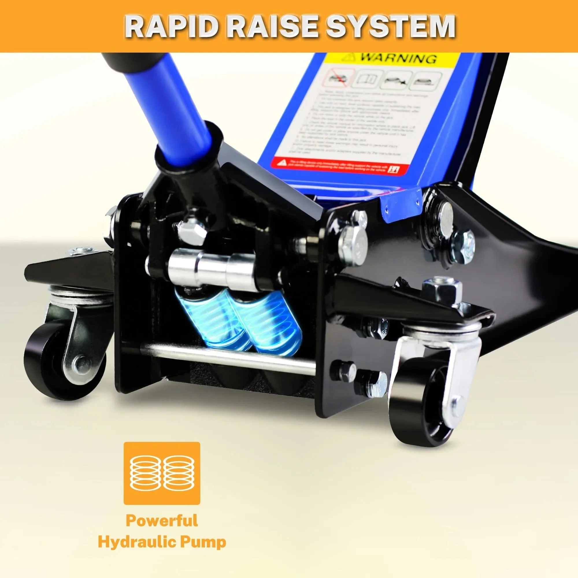 4-TON Floor Jack, Low Profile Car Jack, Heavy-duty Trolley Jack Car Lift with Dual Pump Pistons, Lifting Range 4"-21", 8000LBS