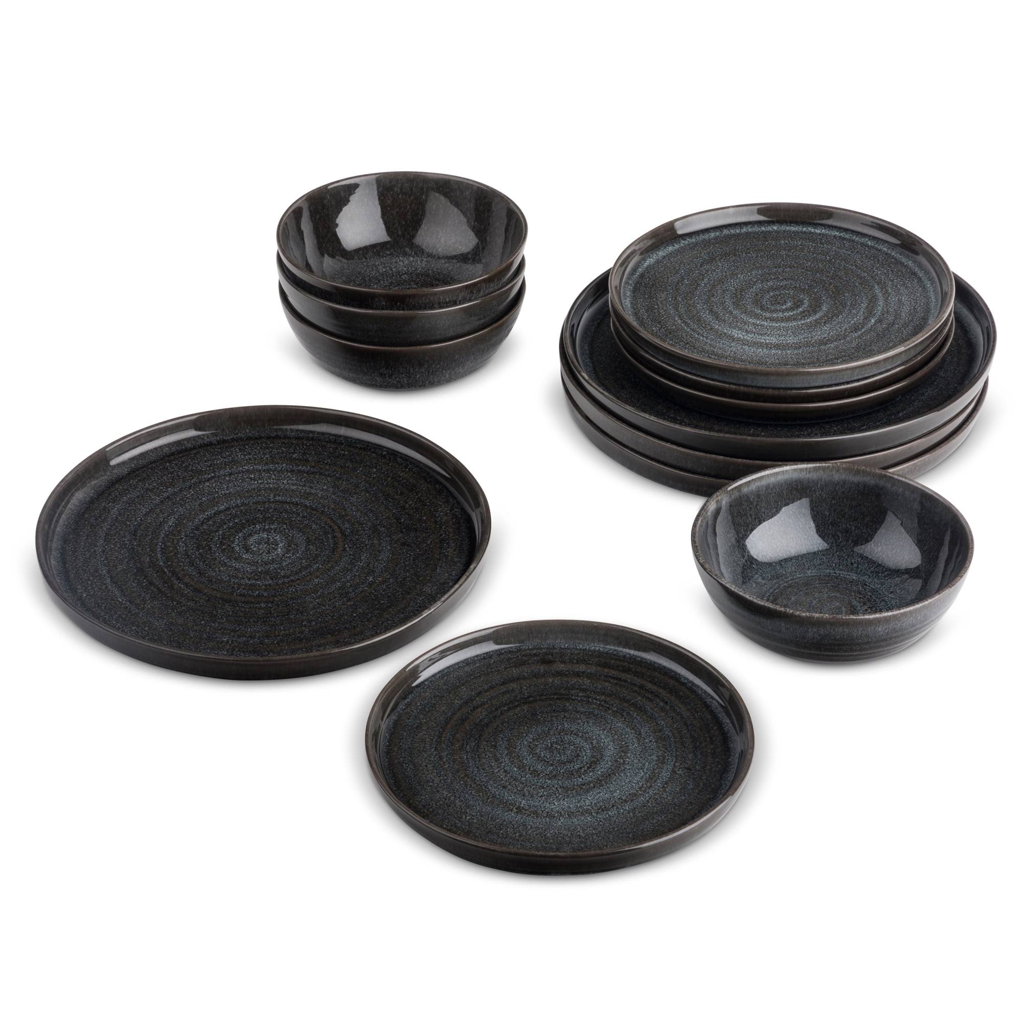 Yellowstone 12-Piece Ceramic Dinnerware Set Rip Collection