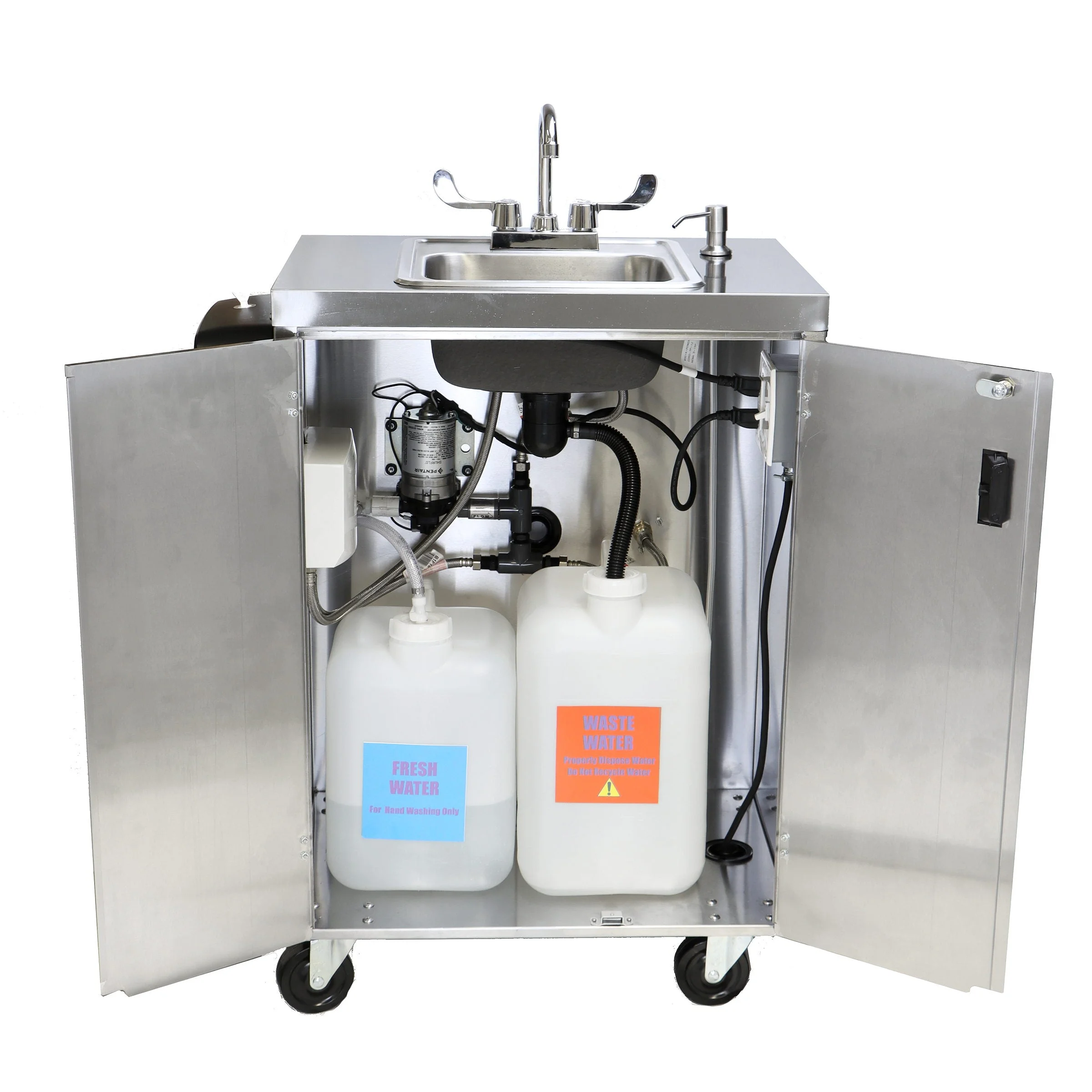 Electric Portable Sink, with Hot Water Heater and Pump Movable Steel Hand Washing Sink - Image 5