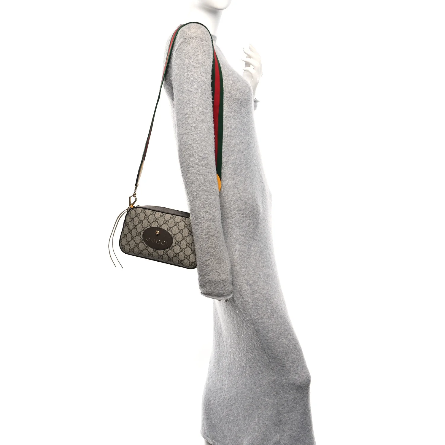 GG Supreme Monogram Web Neo Vintage Shoulder Bag Beige New Acero Crop