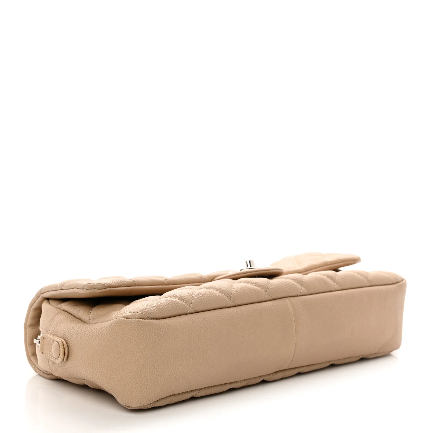 Caviar Quilted Jumbo Easy Flap Beige
