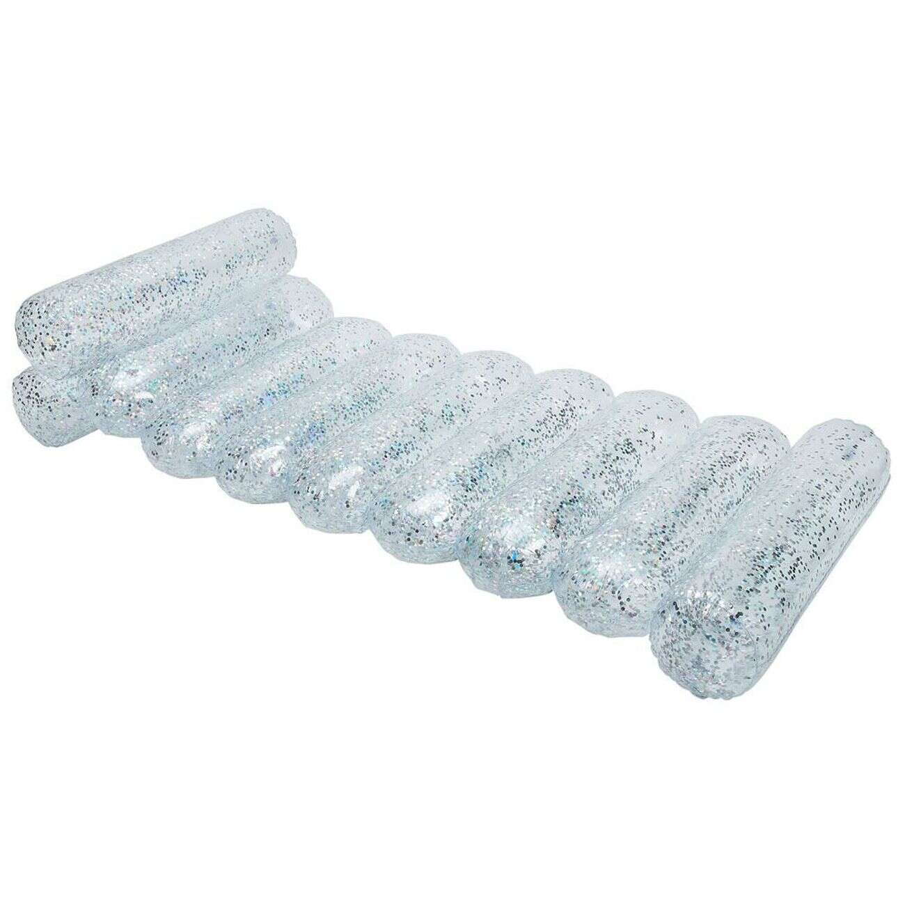 Matelas gonflable piscine paillettes argenté