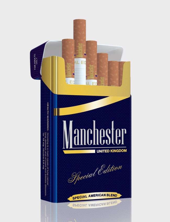 Manchester Special Edition Blue 8mg x 10 Packs /1 Carton