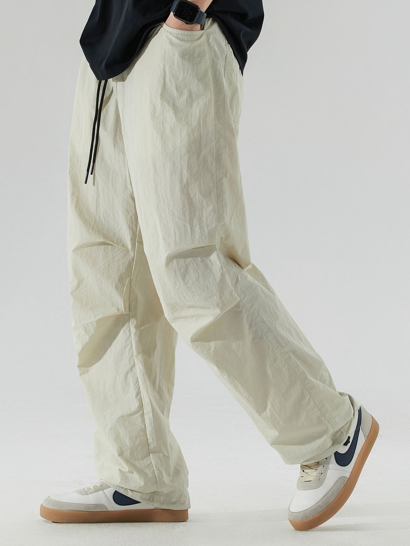 Pantalon parachute à taille élastique