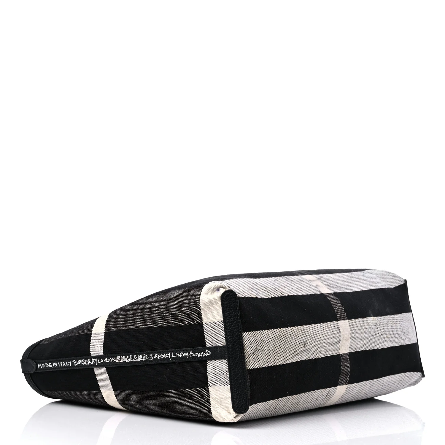 Coated Canvas Mega Check Medium Doodle Tote Black White