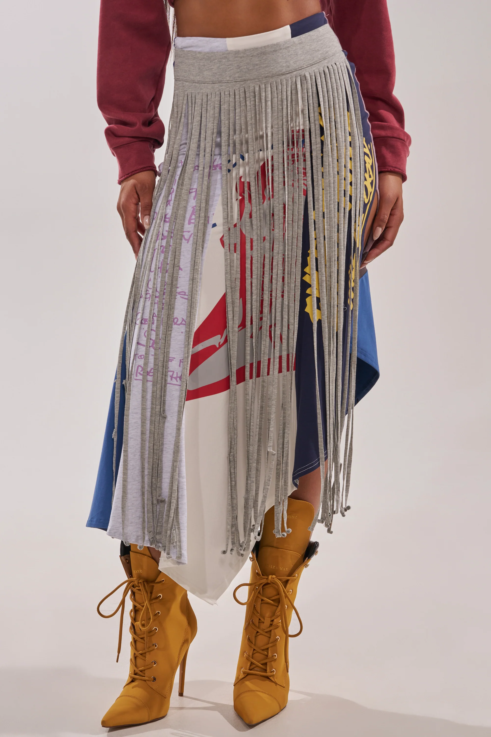 STRESSED AND DISTRESSED MIDI SKIRT - Akira Store