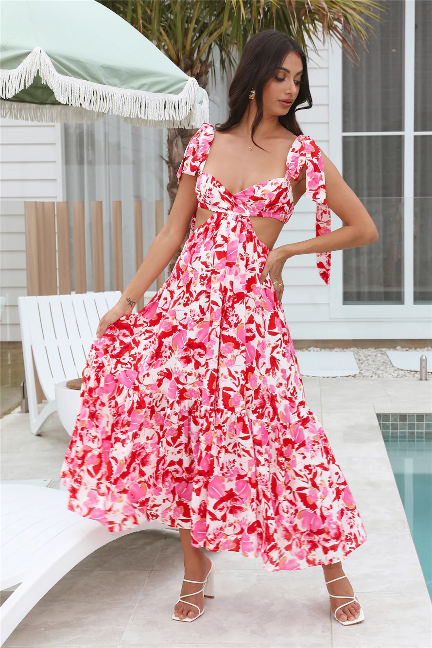 Classy Style Maxi Dress Red