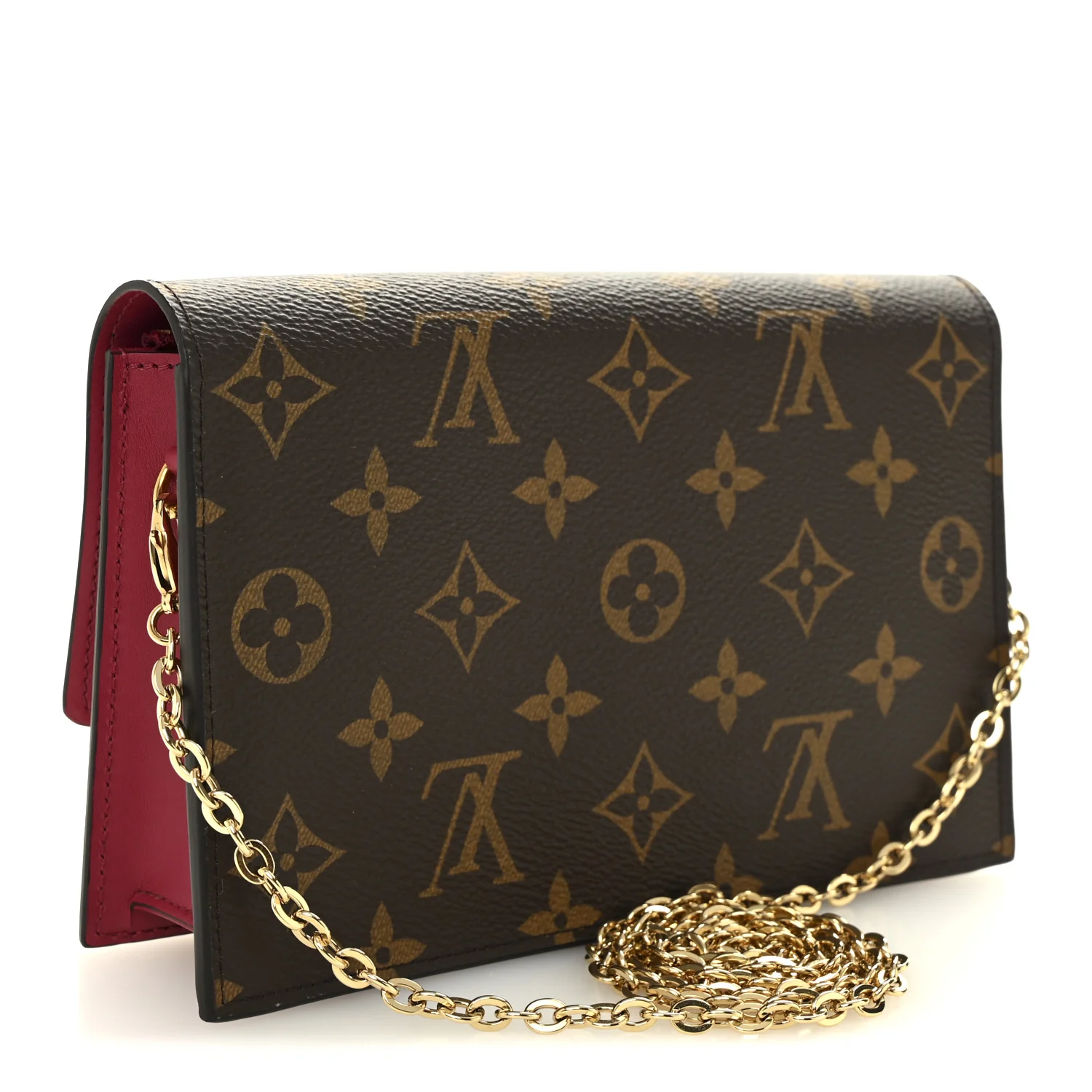 Monogram Flore Chain Wallet Fuchsia