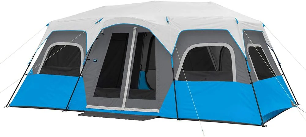 Tentes cabines instantanées avec éclairage LED | Tentes familiales multi-pièces éclairées pour 6, 9 ou 12 personnes, idéales pour le camping | Poches de rangement incluses pour les accessoires de camping