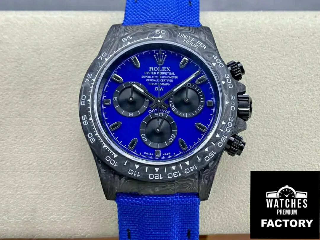 Rolex Daytona Cosmograph Diw Custom Version Noob Factory Blue Dial Fabric Strap