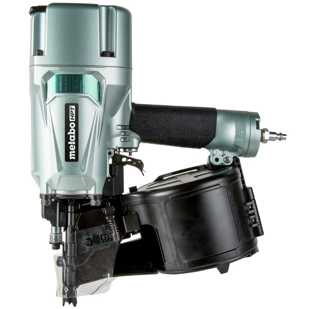 Metabo HPT Coil Framing Nailer | Pro Preferred Brand of Pneumatic Nailers | 15 Degree Magazine | Accepts 2-Inch up to 3-1/4-Inch Nails | Ideal for Wall Sheathing, Roof Decking, & Subflooring | NV83A5