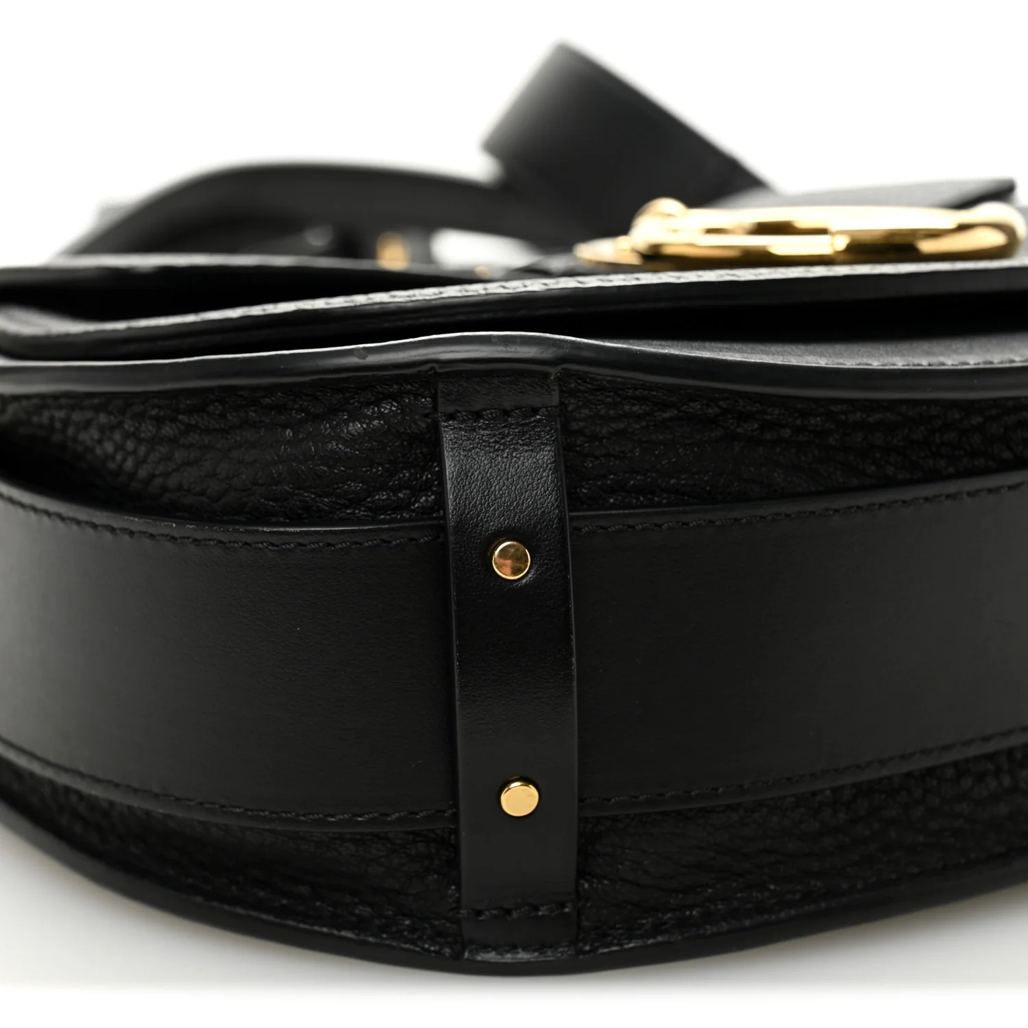 Grained Calfskin Large Tess Bag Black