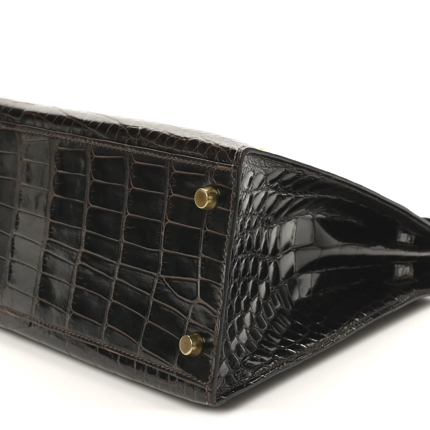 Shiny Alligator Kelly Sellier 32 Havane
