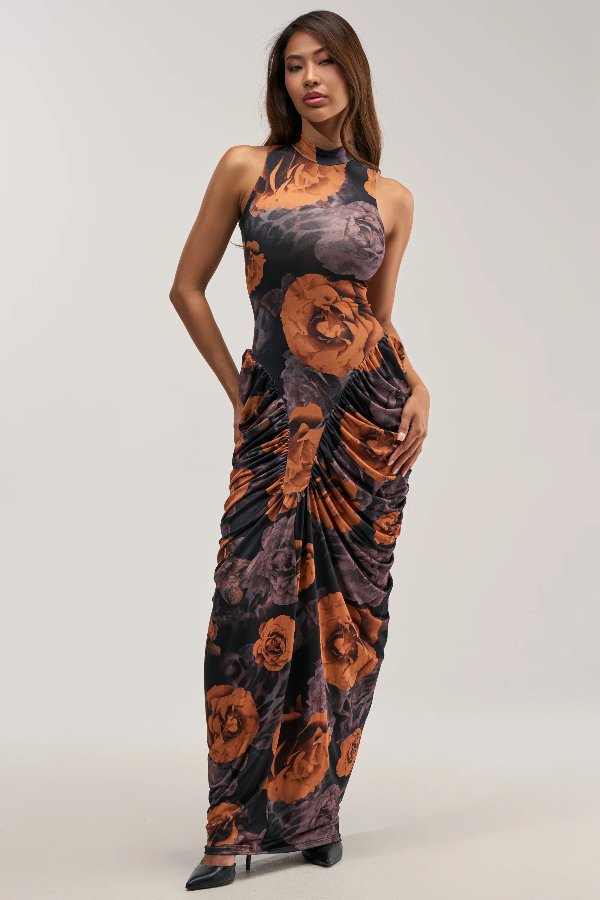 SAY YOU NEED ME FLORAL MAXI DRESS IN BLACK COMBO - Akira Store