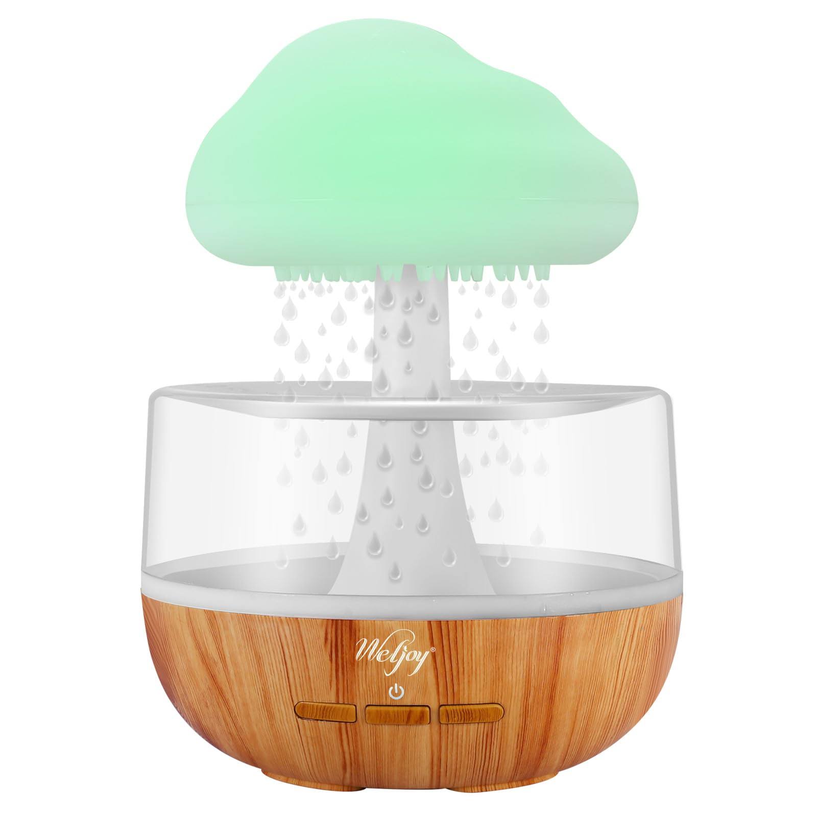 Weljoy Zen Raining Cloud Night Light Aromatherapy Essential Oil Diffuser Micro Humidifier Desk Fountain Bedside Sleeping relaxin