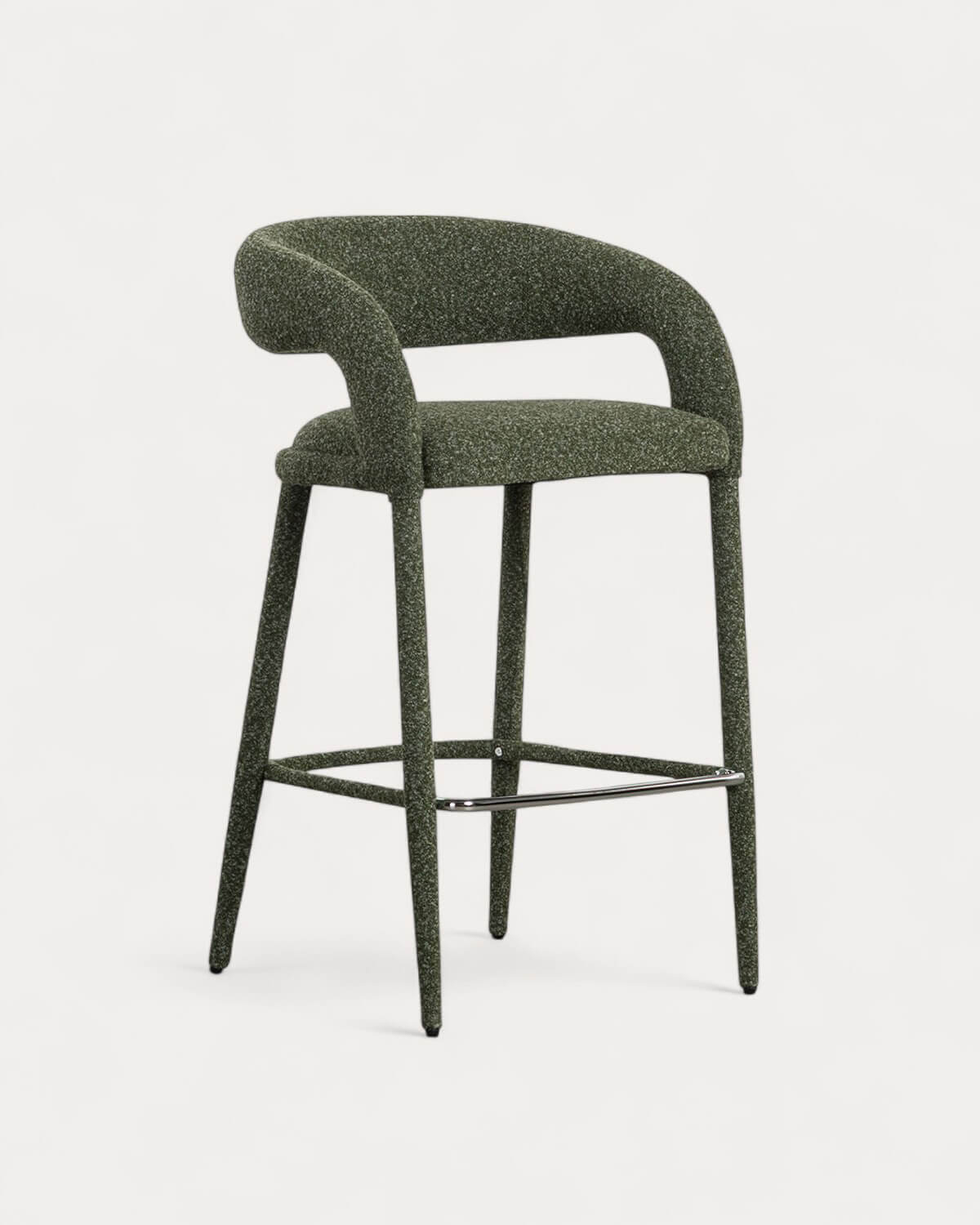 Ewen - Taburete Alto de Tela y Metal (75 cm) Ewen