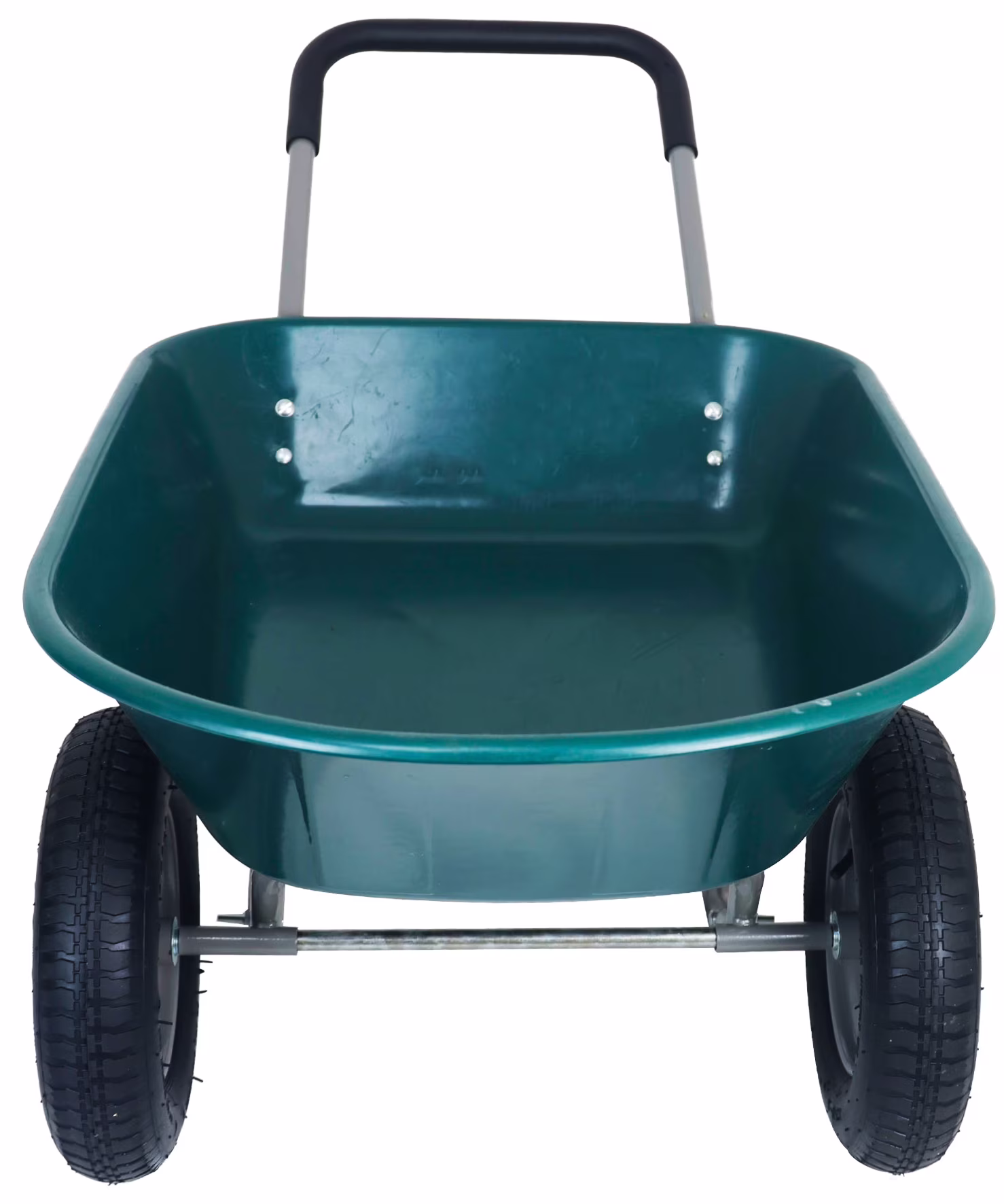 GIANNA Dual - Wheel Garden Cart, Heavy - Duty Yard Wheelbarrow with Built - in Stand for Lawn, Gardening, and Construction - Green