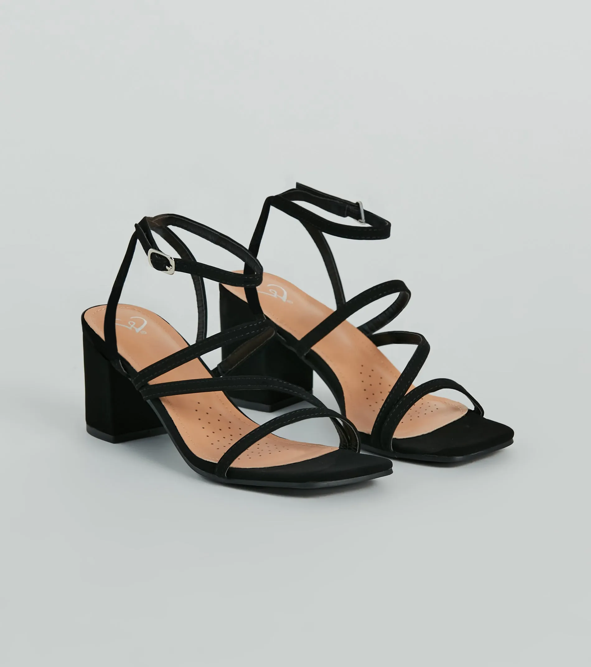 Simply Slay Strappy Nubuck Block Heels