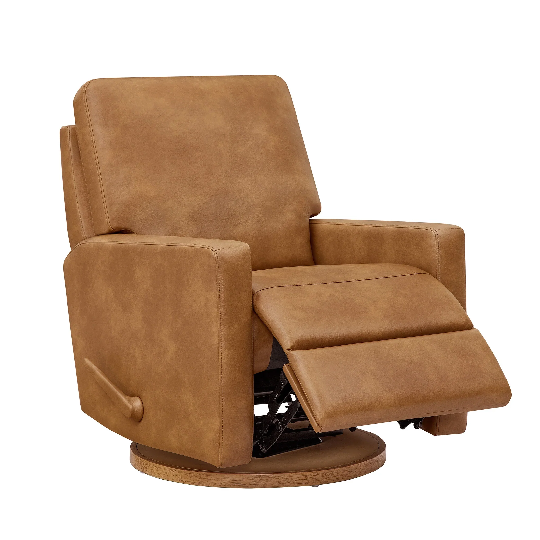 Better Homes & Gardens Modern Farmhouse Glider Recliner, Taupe Faux Leather