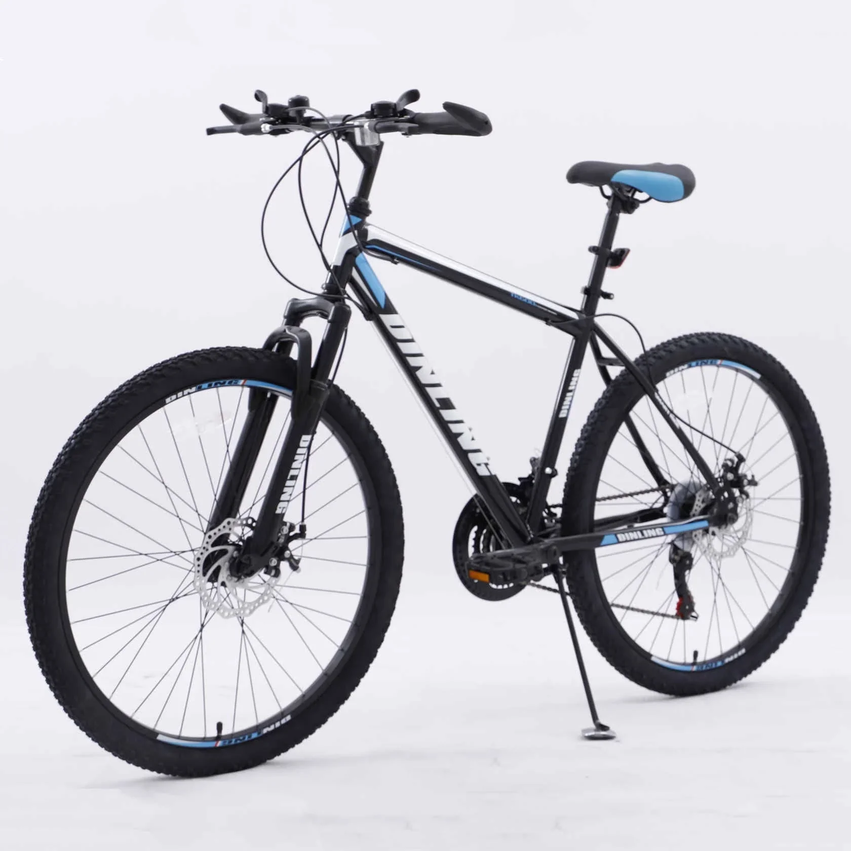 Dinling Mountain Bike, 21-Speed, 26-inch Mountain Bicycles, MTB Mens and Womens Black-blue