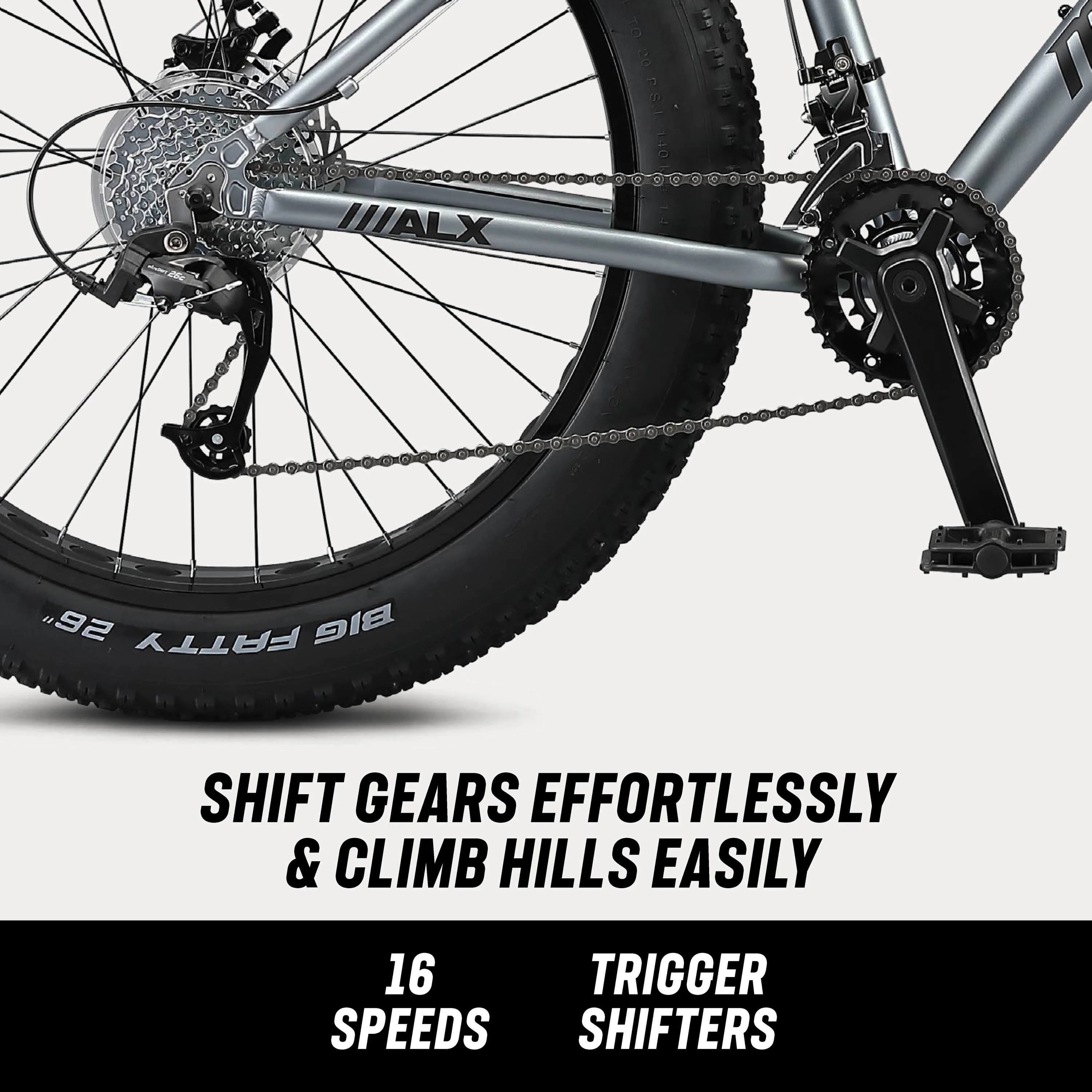 26-in. Dolomite ALX Unisex Fat Tire Mountain Bike, Gray - Image 5