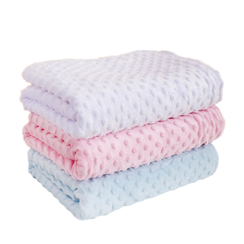 Double Sided Minky Dot Sherpa Fleece Eco-Friendly All-Season Customizable Baby Swaddle Blanket Ultra Soft for Babies