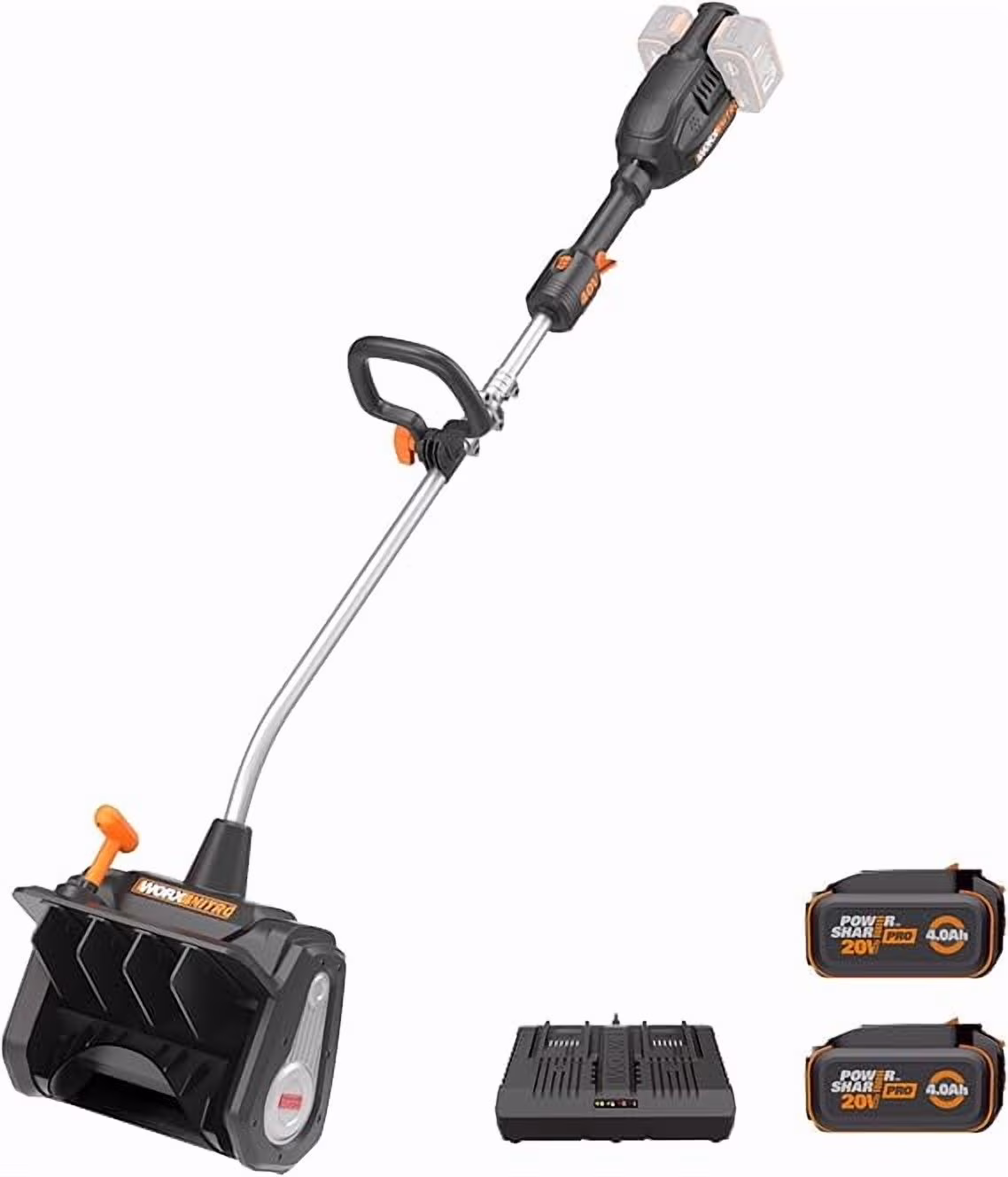 Nitro 40V 12'' Cordless Snow Thrower, Electric Snow Shovel, (2 X 4.0 Ah Battery Charger Included)