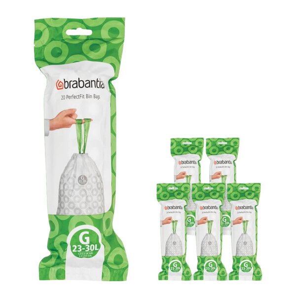 PerfectFit avfallsposer 23–30L 120-pack kode G hvit