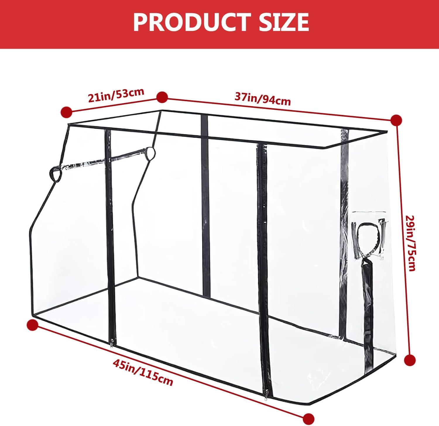 Universal Waterproof Wagon Cover, Two-Sided Zippers Rain Canopy