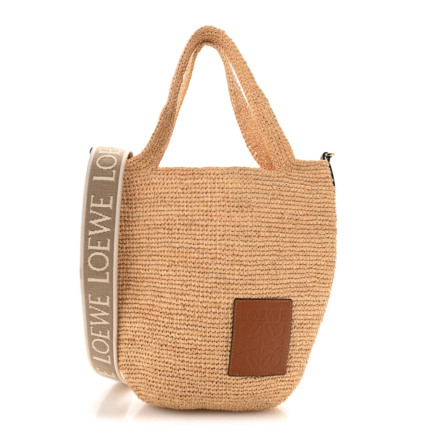 Raffia Mini Slit Tote Bag Natural Tan