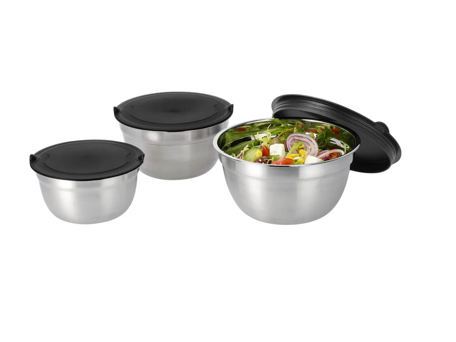 SILVERCREST Ensemble de saladiers en acier inoxydable, 3 pices.