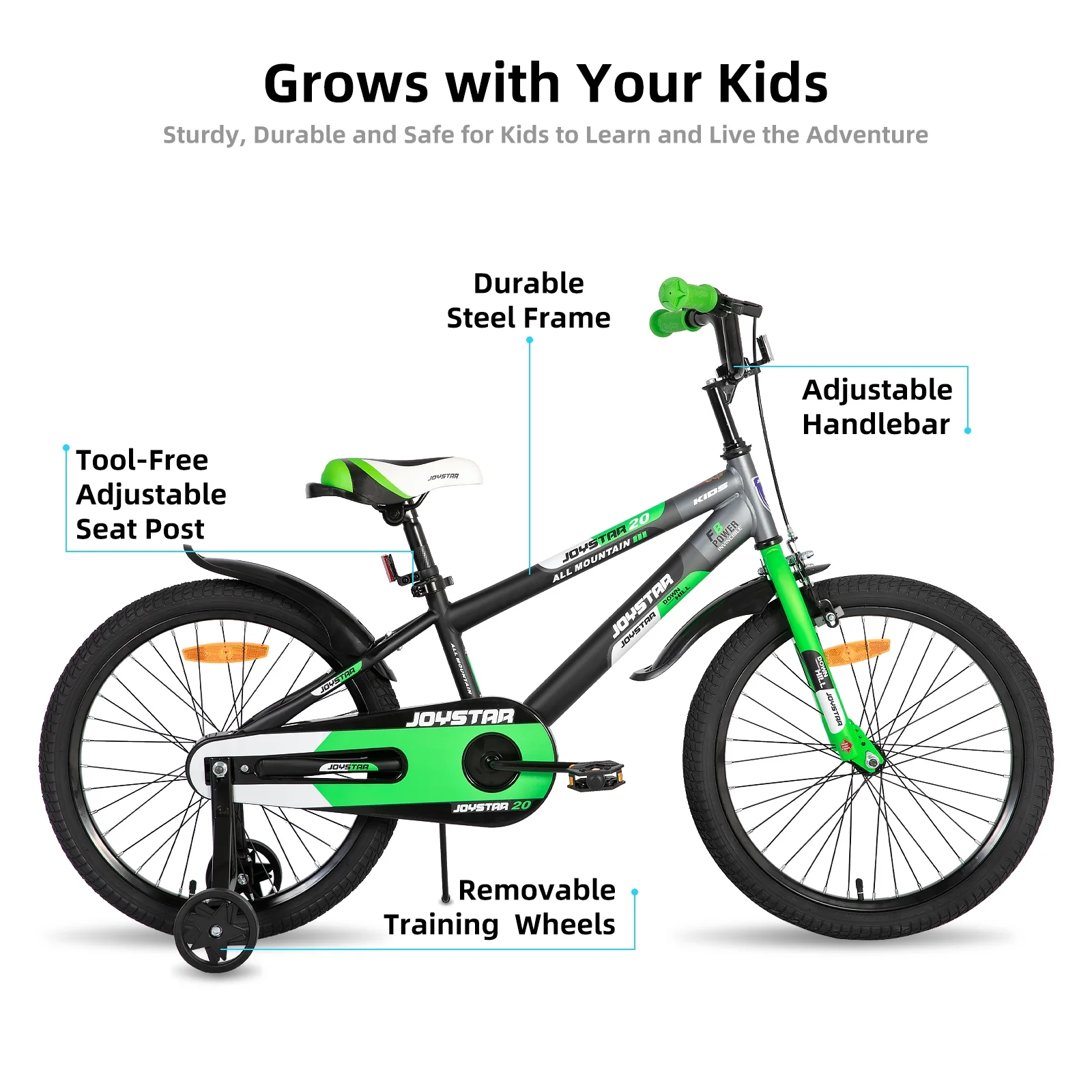 JOYSTAR New Berry Kids Bike, Ages 3 - 10, 12 - 20 in with Training Wheels, Pink